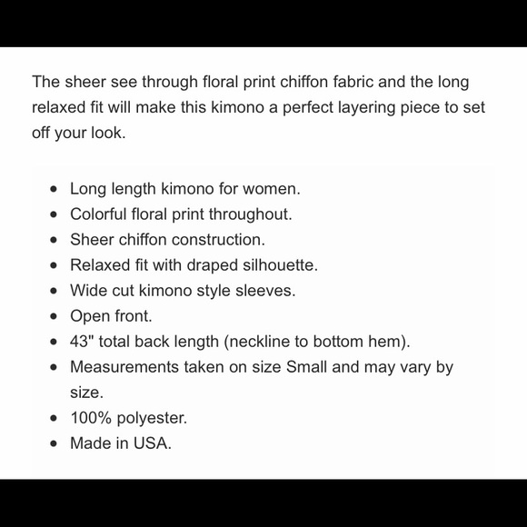 NWOT See You Monday Floral Kimono - Picture 13 of 13